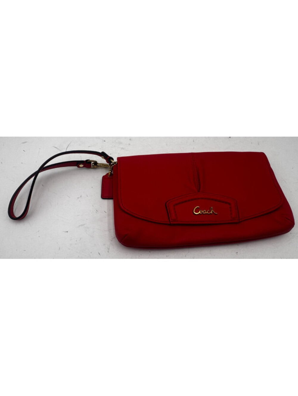 Coach Ashley Women's Wristlet Wallet Coral Leather Pleated Flap LG Card Holder
